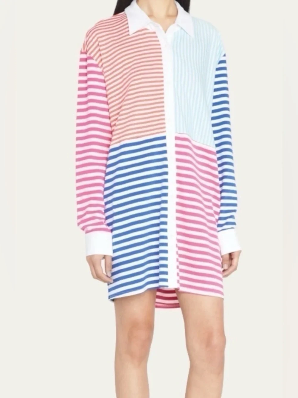 SOLID & STRIPED Oxford Tunic Colorblock NWT Size S